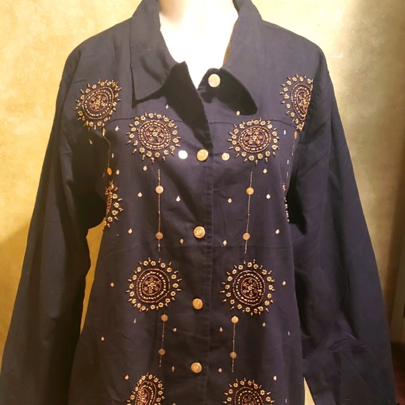 New Quacker factory XL Cotton Black Jacket - Picture 1 of 6